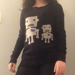 cashmere sweater with robots